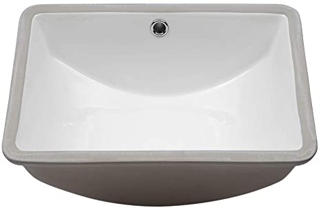 Undermount Rectangle Vessel Sink - Lordear 18.25'' Bathroom Sink Rectangle Pure White Porcelain Ceramic Lavatory Vanity Bathroom Vessel Sink Basin Bowl