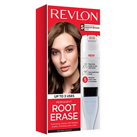 Revlon Root Erase Permanent Hair Color, Root Touchup Hair Dye, Medium Brown, 3.2 Fluid Ounce