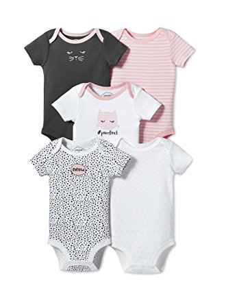 Lamaze Baby Organic Essentials 5 Pack Shortsleeve Bodysuits