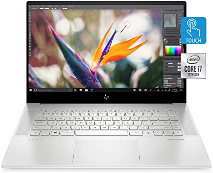 HP Envy 15 Laptop, Intel Core i7-10750H, NVIDIA GeForce GTX 1650 Ti Graphics, 16 GB RAM, 512 GB SSD Storage,15.6” Full HD Touchscreen, Windows 10 Home, Fingerprint Reader (15-ep0010nr, 2020 Model)