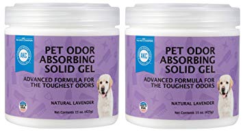 Pet Odor Absorber Gel - Air Freshener and Odor Eliminator - Specially Formulated with Natural Essential Oils - American Kennel Club - 2 Pack (2 x 15 OZ) (Natural Lavender)