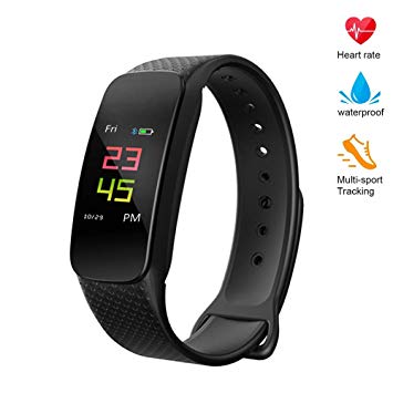 Fitness Tracker, Waterproof Heart Rate Monitor Activity Tracker Bluetooth Wearable Wristband Wireless Step Counter Smart Bracelet Watch for Android and iOS Smartphones