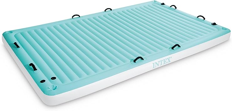 Intex: Floating Water Lounge - Teal & White Water & Pool Float, Allows for Multiple Adults, Weight Capacity 880 lbs., Built-in Cupholders, Sturdy Handles for Easy On/Off