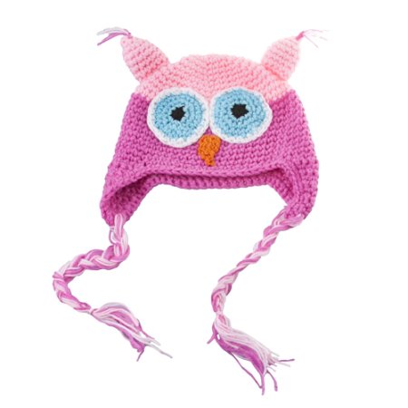 Cute Handmade Owl Girls Knit Hat, Toddler