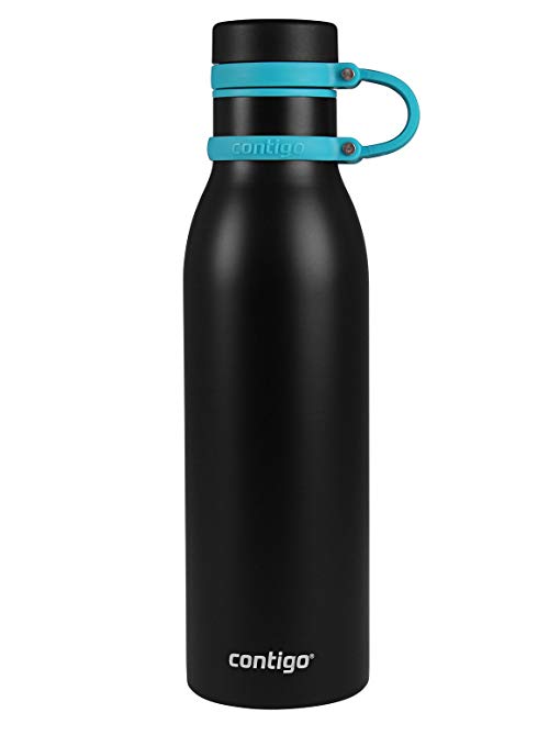 Contigo Matterhorn Vaccuum-Insulated Stainless Steel Water Bottle, 20 oz, Matte Black with Scuba