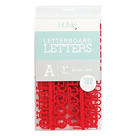 American Crafts 188 Piece 1 Inch Red Letter Pack Die Cuts with a View Letterboards, 1",