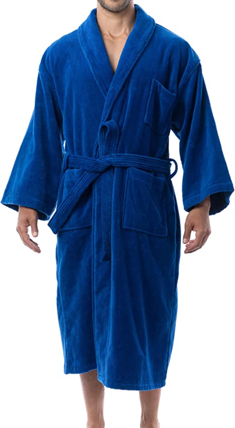 alpine swiss Aiden Mens Cotton Terry Cloth Bathrobe Shawl Collar Velour Spa Robe