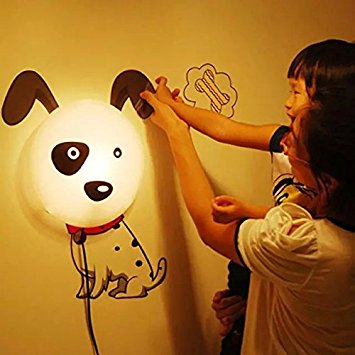 Alrens_DIY(TM)Novelty Cartoon Dalmatians Dog DIY 3D Wallpaper Wall Stickers Home Room Decor Decoration LED Night Light Lamp for Kids' Bedroom