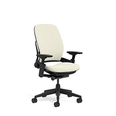 Steelcase Leap Task Chair: Black Base - 4D Adjustable Arms - No Headrest - Standard Carpet Casters