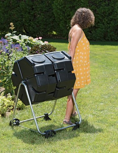 Gardener's Supply Company Dual Batch Compost Tumbler with Wheels