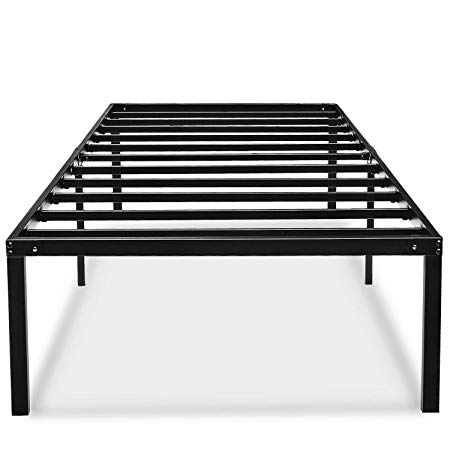 HAAGEEP 18 Inch Platform Twin Bed Frame With Storage Metal Bedframe No Box Spring Needed For Kids Tall Heavy Duty