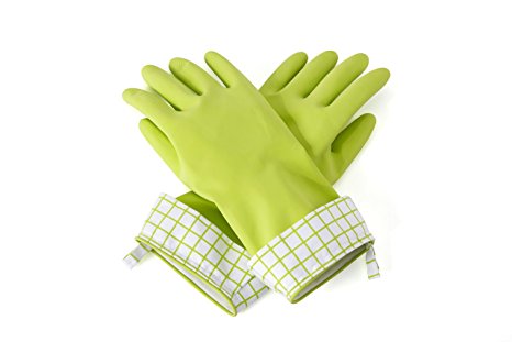 Full Circle Splash Patrol Natural Latex Cleaning & Dish Gloves, Green