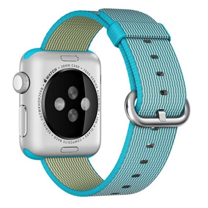 Apple Nylon Watchbands-Valuebuybuy Sports Royal Woven Nylon Wrist Band Strap Bracelet For 38mm Apple Watch Fits 129-195mm wrists-Scuba Blue