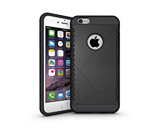 iPhone 6S Plus Case,AOFU Heavy Duty [Slim Fit] Shockproof Dual Layer Protection Hybird Cases Cover for iPhone 6 Plus/6S Plus-Black