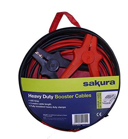 Sakura SS3626 Heavy Duty Booster Cables, 400 Amp 3 metres