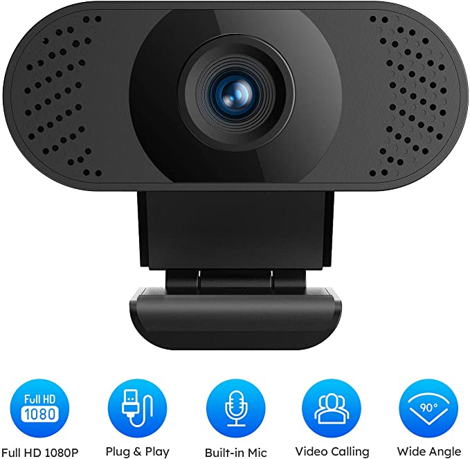 Webcam with Microphone, FHD1080P USB Web Camera for PC Laptop Desktop, Streaming Computer Camera for Video Calling, Recording, Conferencing, Gaming