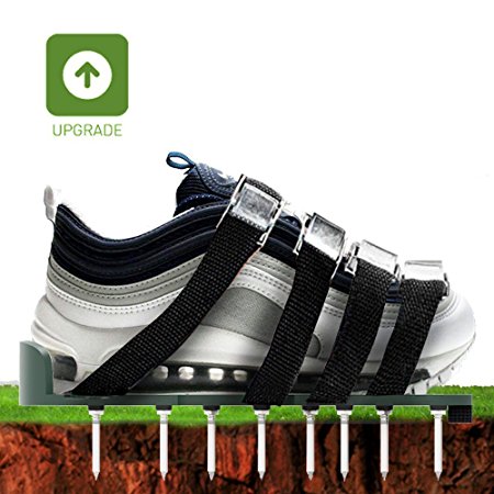 Lawn Aerator Shoes Inflatable Lawn With 4 Aluminum Alloy Buckled Soil Sandals 4 Adjustable Straps A pair of Extra anti-dirty shoes Heavy Apex Sandals For Lawn Or Yard Aeration by SmartUlife