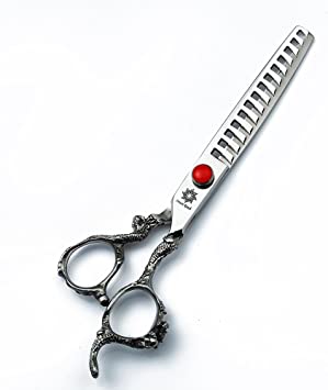 Dream Reach 7.0 inch Professional Dragon Handle Pet Grooming Thinning/Texturizing Scissors Japanese Steel - 14 Teeth Dog Chunker Shears - Perfect for Pet Groomer or Home DIY Pet Use