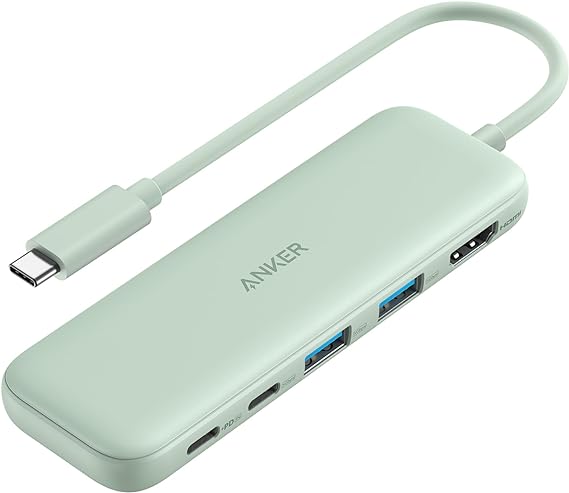 Anker 332 USB-C Hub (5-in-1) with 4K HDMI Display, 5Gbps USB-C Data Port and 2 5Gbps USB-A Data Ports and for MacBook Pro, MacBook Air, Dell XPS, Lenovo Thinkpad, HP Laptops and More(Green)