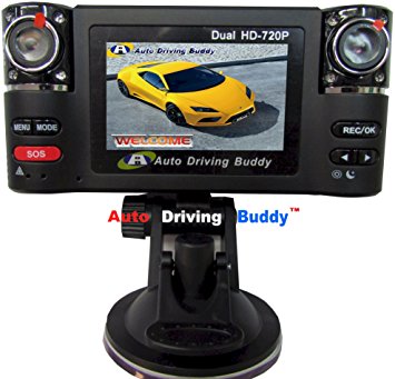 Auto Driving Buddy (TM) Plug & Play Dual Camera Dash Cam Driving Incident Accident Recorder. 3 Mega pixel photo and 720P High resolution video, Accident, Incident Evidence Recorder Dvr. 180 Degrees Rotate Mini Portable Double Lens Driving Recorder Car Recorder DVR Camcorder Camera Hd Full 720p with 2.7 Inch TFT LCD Screen Infrared LED ADB F20. Buying local from Amazon Saves You Money.