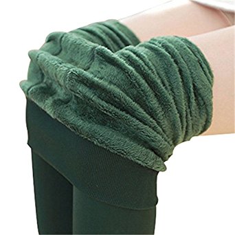 Vograce Women's Winter Warm Velvet Fleece Lining Stretch Leggings Tights