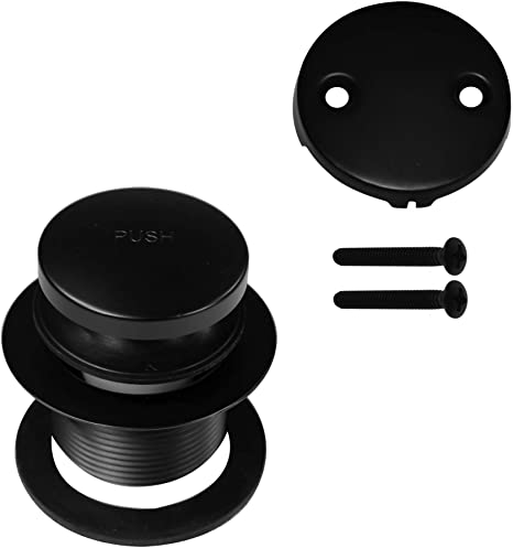 Westbrass Tip Toe Tub Trim Set with Two-Hole Overflow Faceplate, Matte Black, D93-2-62