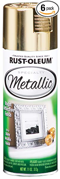 Rust-Oleum 1910830 Specialty Metallic Spray Paint, 11 Oz, Gold, 6 Pack