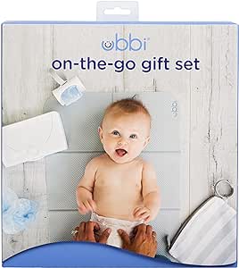 Ubbi On-The-Go Gift Set, Baby Essentials, Includes Portable Changing Pad, Wipe Dispenser, and Bag Dispenser, Newborn Baby Essential