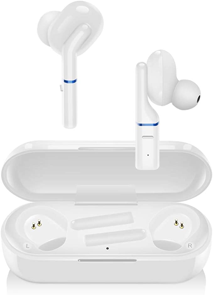 Wireless Headphones, LESHI Bluetooth 5.0 Wireless Earbuds True Noise Canceling Sport Wireless Earphones with Charging Case TWS Deep Bass Stereo IPX7 Waterproof Headset Mic 40 Hours Playtime