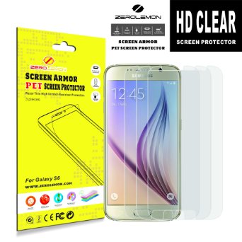S6 Screen Protector ZeroLemon 3-Pack Screen Protector film HD Clear Lifetime Replacement Warranty Retail Packaging for Samsung Galaxy S6 Galaxy S6 3 pieces