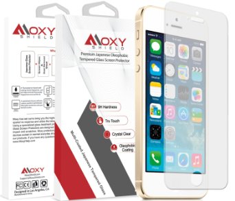 Apple Iphone 5  5s Moxy Shield TEMPERED Ballistic Glass Armor Lifetime Warranty Shatterproof 9H  Scratch Resistant  TruTouch Accuracy  Easy Alignment  Grade A Japanese Glass and Clarity
