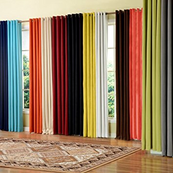 PASSENGER PIGEON Modern Luxury Velvety Curtain Soft Fabric Rainbow Color Grommet Top 100% Thermal Blackout Wine Window Treatment Curtains Panel Draperies 50" W x 96" L (One Panel)