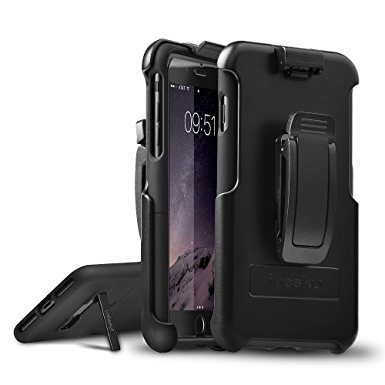iPhone X Heavy Duty Defender Protective Case by iyesku, Belt Clip, Built-in Kickstand, Shockproof (iP X - Black)