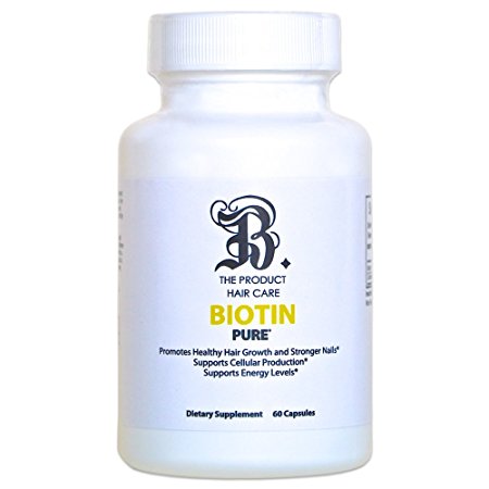 Biotin Hair Growth Dietary Supplement: Natural Biotin Hair Vitamins to Help Grow Hair & Support Healthy Skin & Stronger Nails - Maximum Strength 10,000 MCG Biotin Capsules for Men & Women - 60 Count