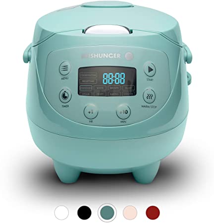 Reishunger Digital Mini Rice Cooker Mint (0.6 l / 350 W / 220 V) Multi-Cooker with 8 programmes, 7-Phase Technology, Premium Inner Pot, Timer and Keep Warm Function - Rice for up to 3 People