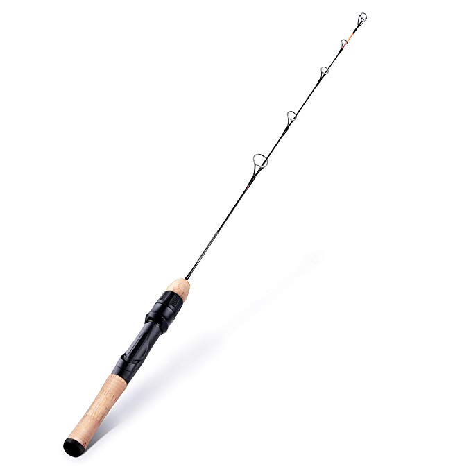 Akataka Ice Fishing Rod,Ice Fishing Pole with Carbon Fiber Constructions Sensitive Tip 3A Cork Handle for Kids and Adults