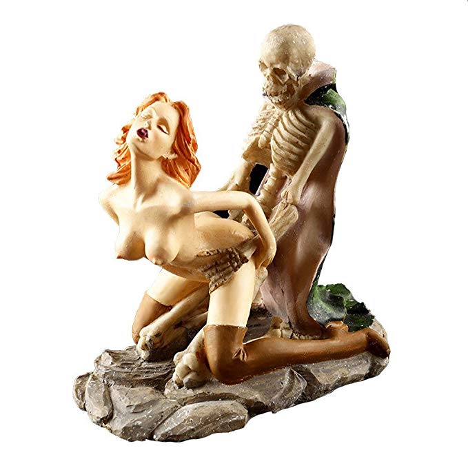 SIKOO Nude Women Funny Dracula Lover Skulls Sexy Statues Love Never Dies Day Of The Dead Statue Figurine Adult Ceremony Halloween Skull  Ornaments Home Bar Decorations (Sexy2)