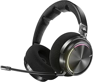 Corsair Virtuoso MAX Wireless Gaming-Headset mit Bluetooth – Dolby Atmos, SoundID, Aktive Geräuschunterdrückung, Mikrofon in Rundfunkqualität, Graphene-Treiber, für PC, Mac, PS5, PS4 – Kohlenstoff