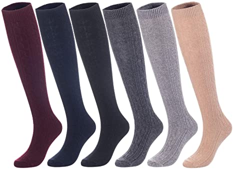 Lovely Annie Women's Stylish Knee High Wool Boot Socks HR158121 Size 6-9
