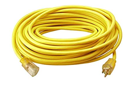Woods 982554 50-Feet 12/3 SJTW High Visibility Extension Cord, Yellow