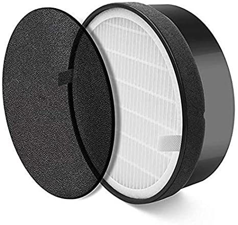 JUNHUI Air Purifier LV-H132-RF Replacement Filter,High-Efficiency Activated Carbon Filter，Ture HEPA Filter，Black and 1 Pack