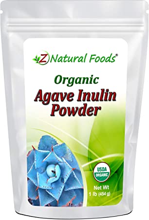 Organic Agave Inulin Powder - All Natural Fiber Supplement - Prebiotic Superfood for Drinks, Smoothies and Recipes - Great for Cooking or Baking - Raw, Non GMO, Gluten Free, Kosher - 1 lb
