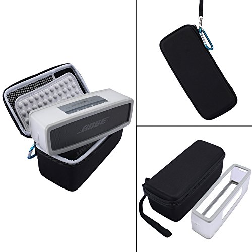 Hard Travel Bag Carrying Case with Soft Cover for Bose Soundlink Mini I and Mini II Bluetooth Speaker - Fits the Charger Cable