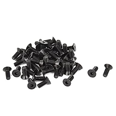 uxcell a16011300ux0871 M3x8mm 10.9 Carbon Steel Countersunk Head Hex Socket Screw 50pcs Pack of 50