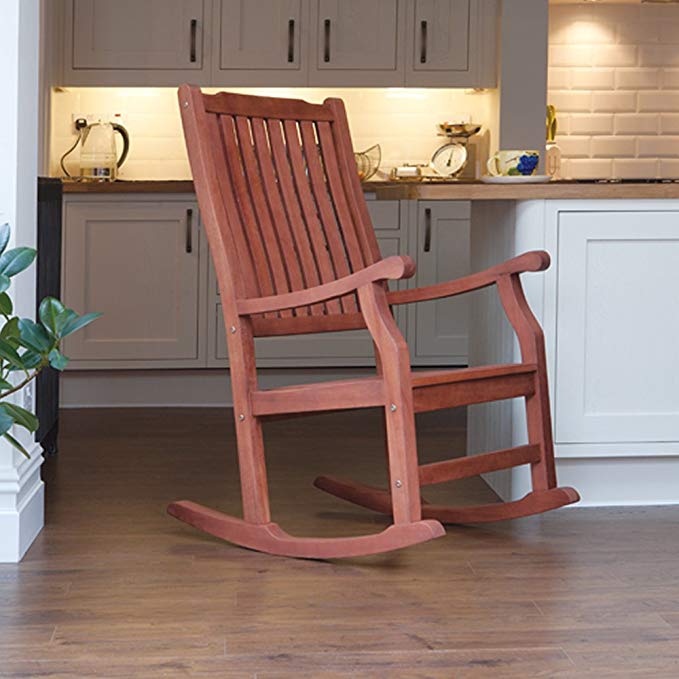 Trueshopping Wellwood Large Rocking Chair Classic Design FSC Hardwood - For Kitchen, Patio or Veranda