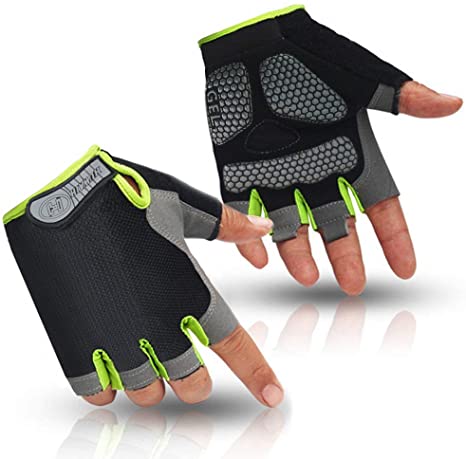 HuwaiH Cycling Gloves Men's/Women's Mountain Bike Gloves Half Finger Biking Gloves Anti Slip Shock Absorbing Gel Pad Breathable Cycle Gloves