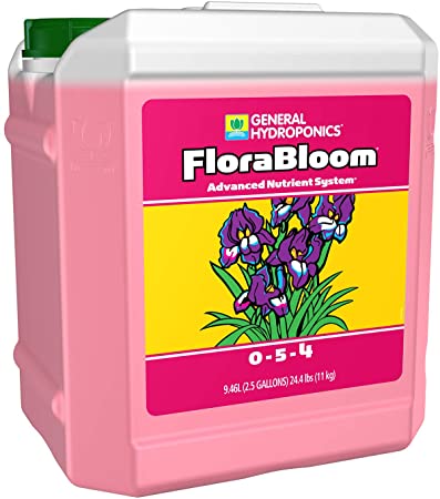 General Hydroponics HGC718020 FloraBloom 0-5-4, Use with FloraMicro & FloraGro for a Tailor-Made Mix Provides Nutrients for Reproductive Growth, for Hydroponics, 2.5 Gallon, Pink