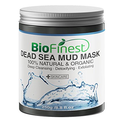 Biofinest Dead Sea Mud Mask - with Shea Butter, Aloe Vera, Collagen - Best Facial Pore Minimizer, Wrinkles Reducer, Pores Cleanser (250g)