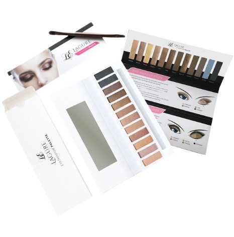 Best Eyeshadow Palette - 12 Color Pro Eye Palette - Highly Pigmented for Naked Natural Nude Bronze Shimmer or Smokey Eye Makeup - FREE Duo Eyeshadow Brush and Step-by-Step Eye Makeup Guide Included