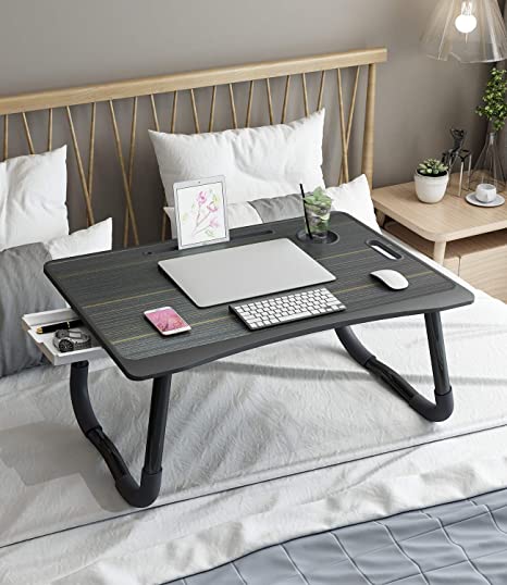 Laptop Desk - Larger Size Bed Desk for Writing and Laptop, Multi-Function Laptop Table with Storage Drawer, Bed Tray for Eating Breakfast, Working, Watching Movie on Couch/Sofa/Floor
